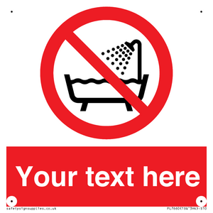 Custom Do not use this device in a bathtub shower or water-filled reservoir